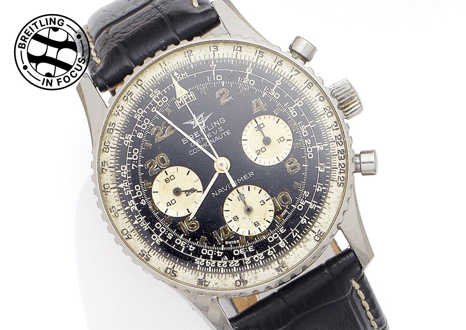 A Navitimer 809 model, the first Swiss wristwatch in space. Image: Bonhams 